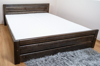 Postel Olivie 160/200 cm s roštem - masiv jelša 4 cm - grafit