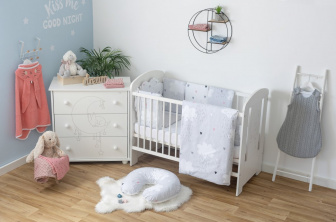 Sada do postielky 10 dielov šedý mráčik + darček