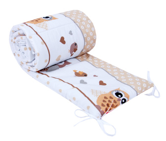 Ochranný mantinel do postýlky - sovička/ béžová