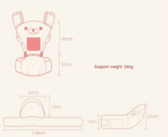 Nosítko se sedákem - méďa / hnědožlutá