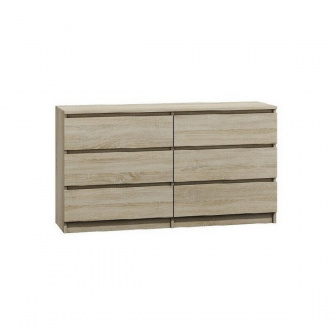 Komoda 6 šuplíků 120 cm - dub sonoma