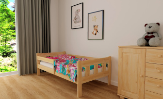 Postel Martin z masivu borovice 180x80 cm - PŘÍRODNÍ + rošt ZDARMA