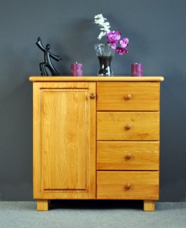 Komoda masiv borovice 80/5S olše