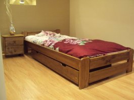 Postel masiv Evropa dub 90 x 200 cm+matrace MEDICAL +rošt