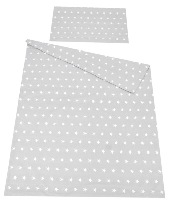 Súprava do postielky 3 diely - sivá/biela hviezda