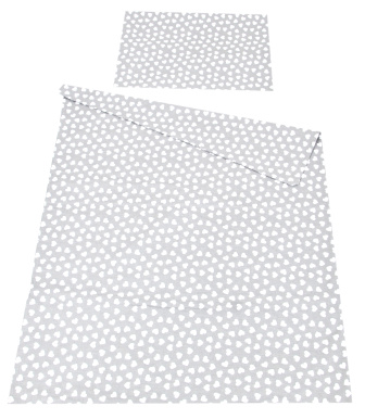 Souprava do postýlky 3 díly - šedá/bílé srdce