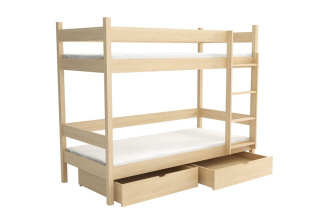 Poschodová posteľ Indus 200/90 cm + matrac +zásuvky + rošty ZADARMO