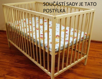 Postýlka s kompletní 7 dílnou výbavou vzor 10