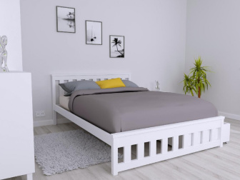 Posteľ z masívu Abby 180x200 cm - Bielá + matrac Relax + rošt ZADARMO
