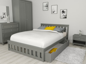 Posteľ z masívu Abby 120x200 cm - Sivá+ matrac Vitality + rošt ZADARMO