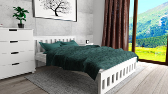 Postel Abby 180/200 cm masiv borovice - bílá + rošt ZDARMA