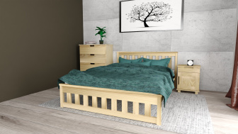 Postel Abby 90/200 cm masív borovice + rošt ZADARMO