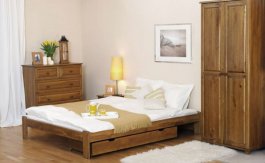 Postel Adam 180 x 200 cm dub masiv borovice + matrace Superflex