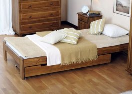 Postel Adam 90 x 200 cm dub masiv borovice + matrace Medical