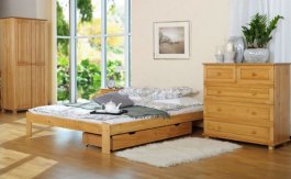 Postel Adam 140 x 200 cm olše masiv borovice + matrace Superflex