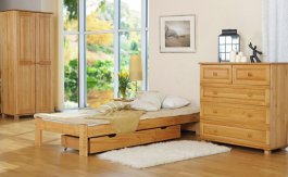 Postel Adam 90 x 200 cm olše masiv borovice