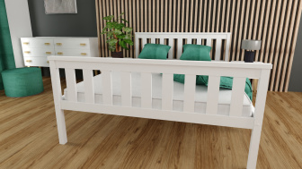 Postel Agata 160/200 cm masiv borovice - bílá + rošt ZDARMA