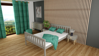 Postel Agata 120/200 cm masiv borovice - šedá + rošt ZDARMA