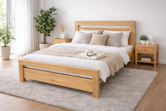 Postel z masivu borovice 3,5 cm Nova 140x200 cm + rošt ZDARMA