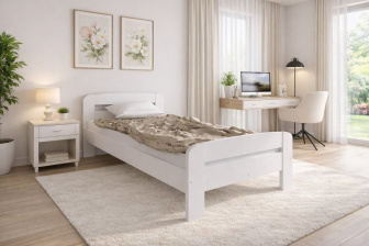 Zvýšená postel Andula bílá 90 x 200 cm + rošt