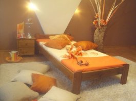 Postel Anetka dub 90x200 + zdravotní matrace VitalityT25 + rošt