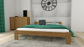 Postel z masivu Anetka 120 x 200 cm dub + rošt ZDARMA