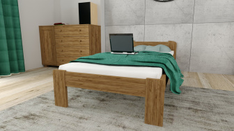 Postel z masivu Anetka 80 x 200 cm dub + rošt ZDARMA