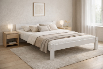 Posteľ z masívu Anetka 180 x 200 cm BIELA + rošt ZADARMO