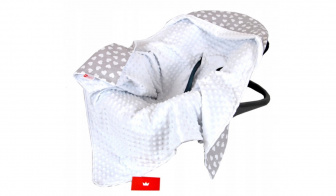 Zavinovací deka do autosedačky bílá-srdíčka