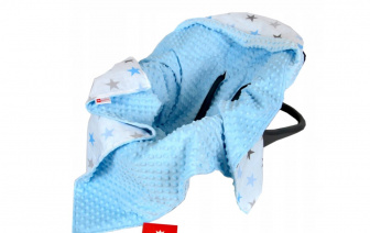 Zavinovací deka do autosedačky modrá - hvězdičky