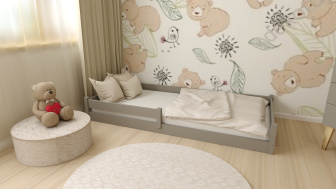 Dětská montessori postel Axel 120/200 cm + rošt ZDARMA - šedá