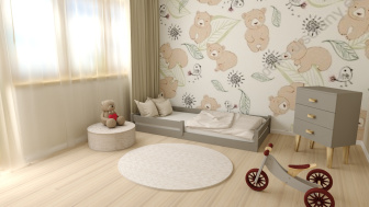 Dětská montessori postel Axel 120/200 cm + rošt ZDARMA - šedá