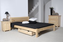 Postel Ajša 160 x 200 cm masiv borovice + matrace Medical