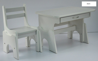 Stůl + židlička B1 - regulace výšky šedo-bílá