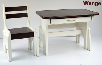 Stůl + židlička B1 - regulace výšky wenge