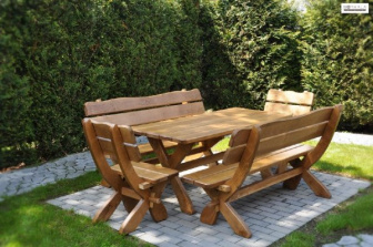 Zahradní sestava dub - 160 cm - masiv smrk