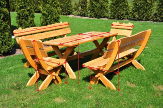 Zahradní sestava dub - 160 cm - masiv smrk