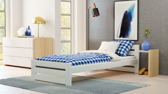 Postel Marek 120/200 cm - bílá - masiv smrk 3,5 cm