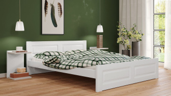 Postel Naďa 180/200 cm - bílá - masiv smrk 3,5 cm