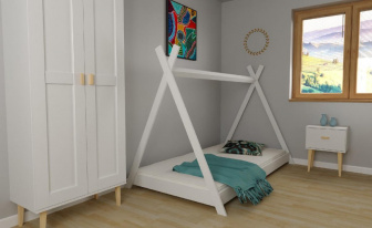 Postel teepee 160/80 cm - BÍLÁ + rošt ZDARMA