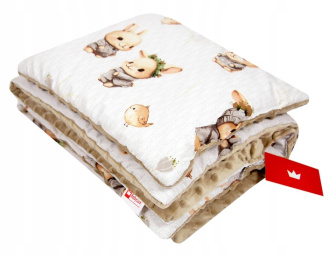 Polštářek + deka do kočárku minky - nr.152 / les