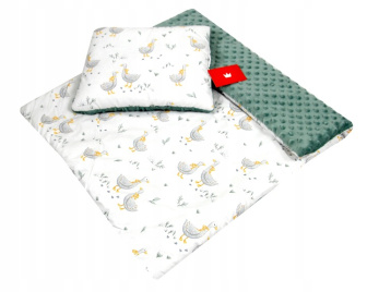 Vankúšik + deka do kočíka minky - nr.131 / husi