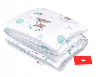 Polštářek + deka do kočárku minky - nr.120B