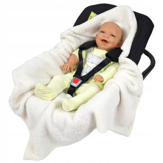 Zavinovacia deka do autosedačky - ecru