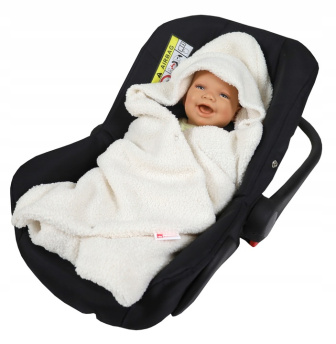 Zavinovacia deka do autosedačky - ecru