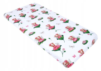 Prostěradlo bavlněné s gumkou 120/60 cm - medvědí víla