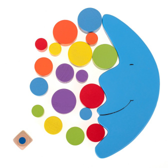Dřevěná Montessori hra - balancující měsíc