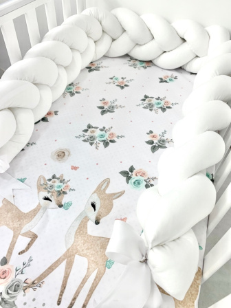 Postýlka s kompletní výbavou Nature Flowers - bambi