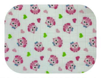 Plena bambusová 60x60 cm sova růžová