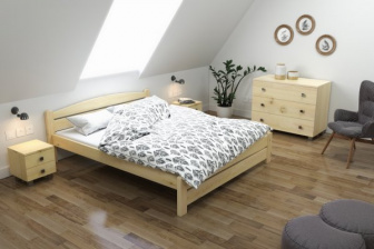 Postel Basia 160x200 z masivu smrk - PŘÍRODNÍ + rošt ZDARMA